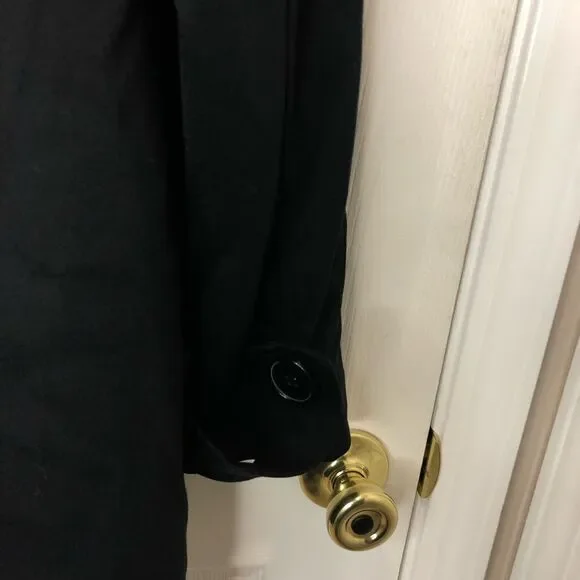 INC International Concepts black trench button front coat, size XL - Picture 5 of 16